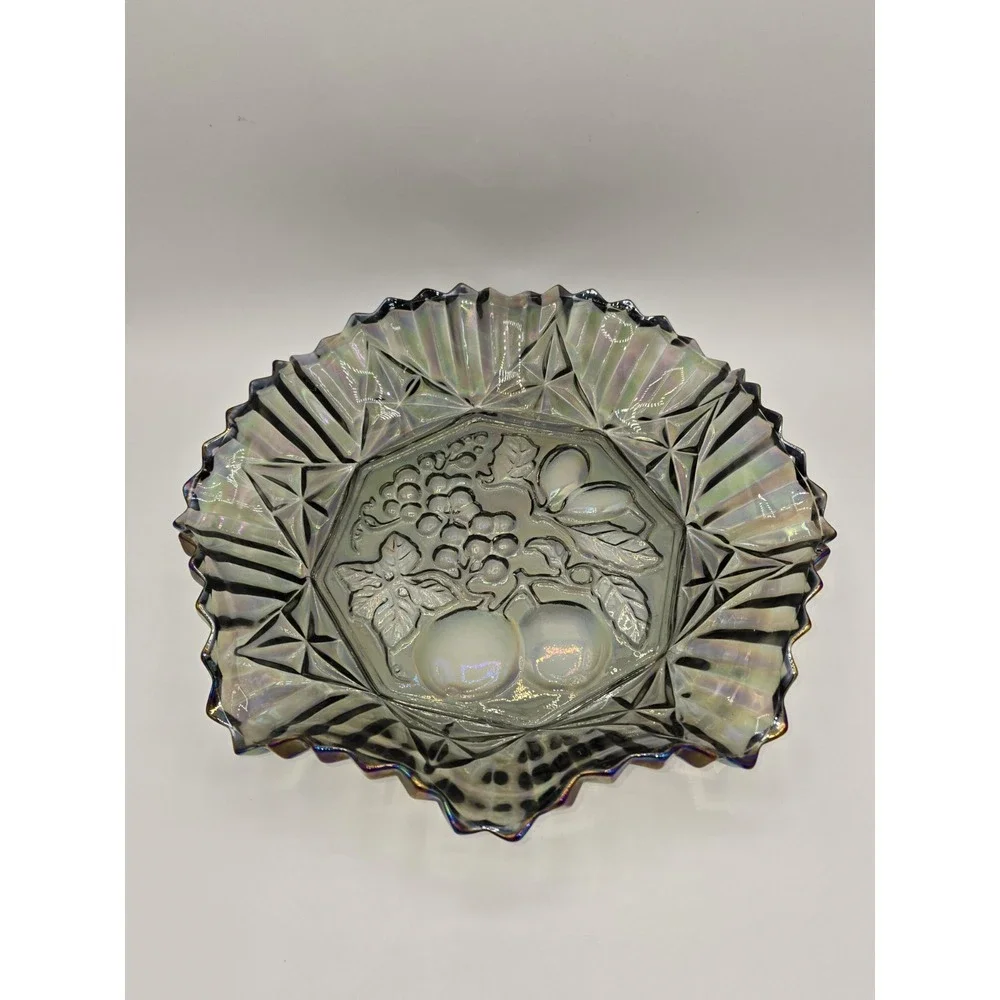 Federal Glass‎ Pioneer Smoke Iridescent Carnival Glass 11